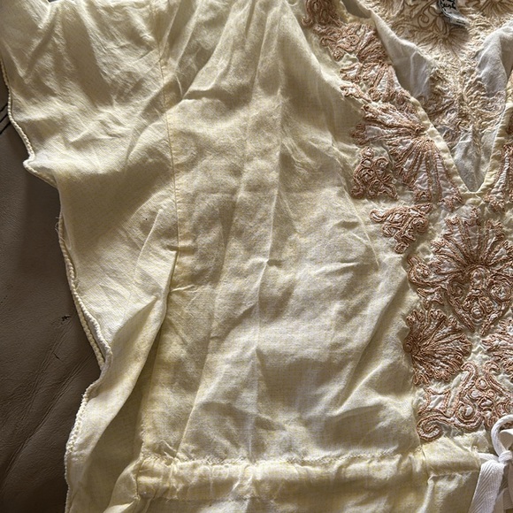 Free People Flutter Sleeve Embroidered Cinch Waist Sheath Dress🤍🤍🤍 - Picture 6 of 9